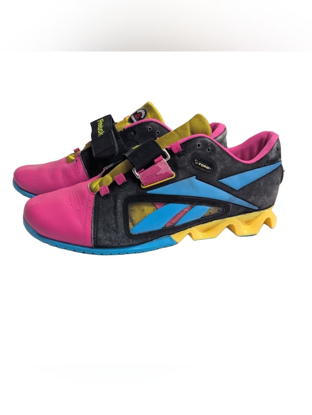 Reebok Legacy Lifter II Mens Weightlifting Shoes Chartruese Pink Yellow Size 8.5
